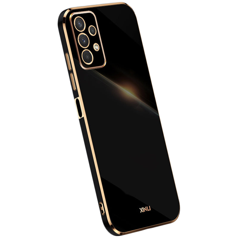 Pouzdro na telefon XINLI pro Samsung Galaxy A32 5G M32 5G Galvanické pokovování Golden Edge Back Shell TPU ochranný kryt Pouzdro na telefon XINLI pro Samsung Galaxy A32 5G M32 5G Galvanické pokovování Golden Edge Back Shell TPU ochranný kryt